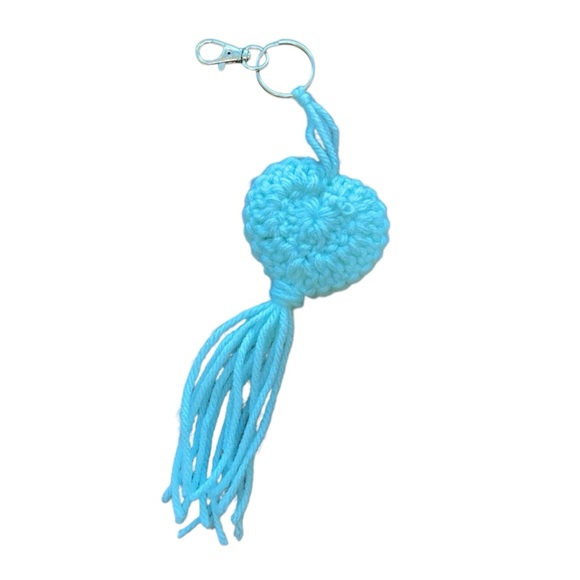 Hand Crafted Turquoise Heart Key Chain - Picture 3 of 4